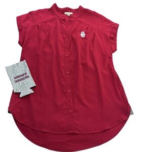 Oklahoma Sooners Red Blouse Top Women's M